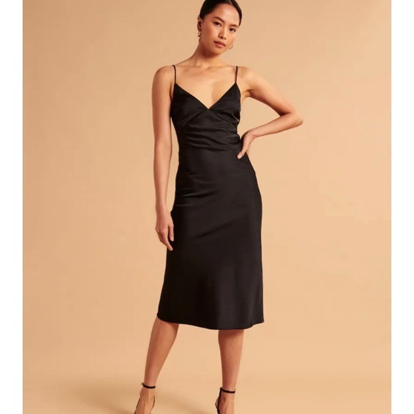 Abercrombie & Fitch Dresses Abercrombie Fitch Satin Slip Black Midi